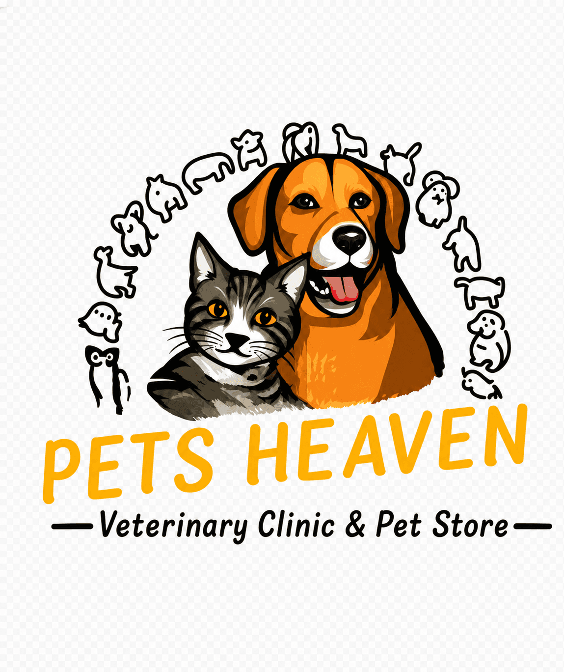 Pets Heaven dog and cat clinic emblem